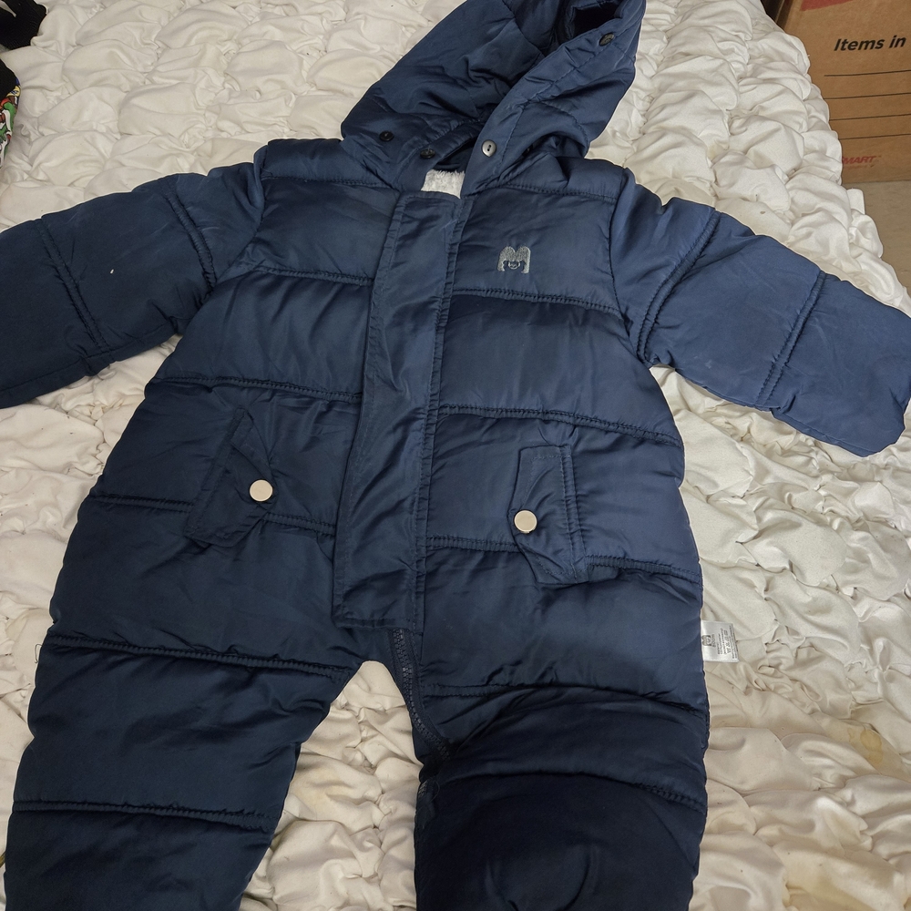 Navy Blue Hooded Snowsuit